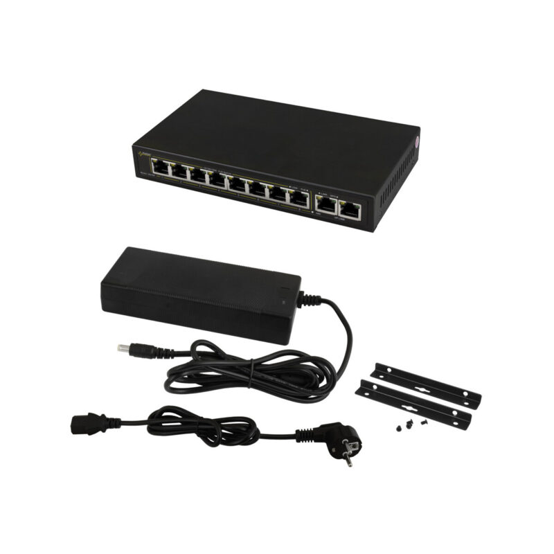 SWITCH POE PULSAR SG108 10-PORTÓW (8xPoE + 2xUPLINK)