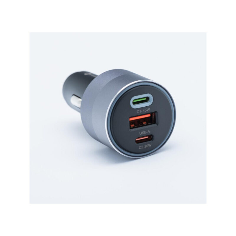 ŁADOWARKA SAMOCHODOWA Forcell F-Energy 65 W 2x USB-C 1x USB-A PD 3.0 QC 4.0 SZARA