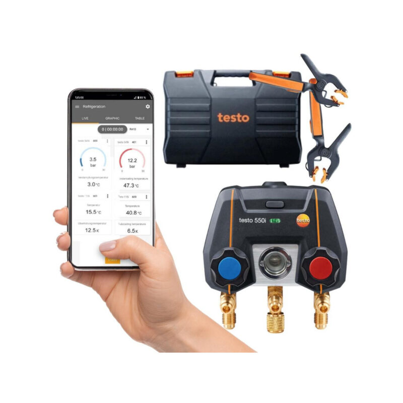 Elektroniczna oprawa zaworowa Testo 550i zestaw Smart 0564 3550