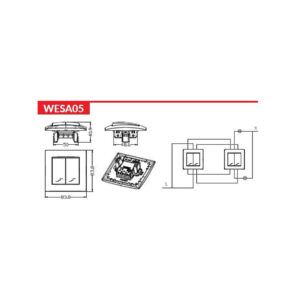 Łącznik schodowy podwójny VCX WESA LC 05 Biały