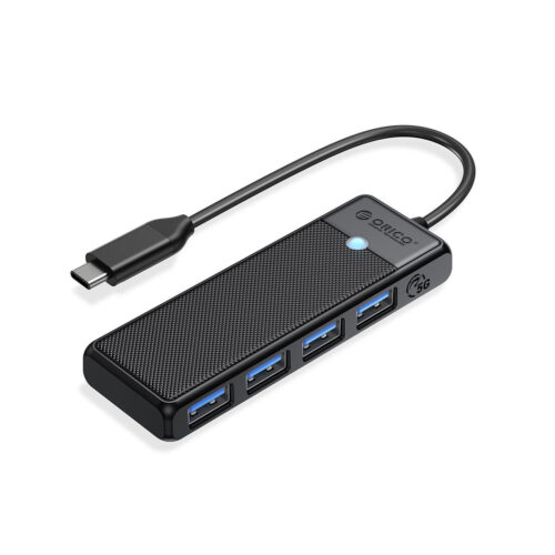 Hub USB-C Orico 4-porty USB-A 3.0 5Gbps czarny