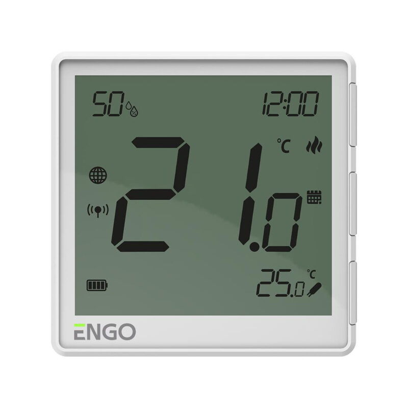 ENGO Controls EONE-BATW - Regulator temperatury, bateryjny (Li-Ion), biały, Internetowy, akumulatorowy, ZigBee, natynkowy