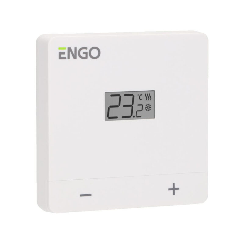 ENGO Controls EASY-BATW - Regulator temperatury, bateryjny, biały, dobowy, natynkowy