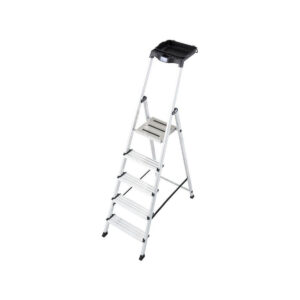 Drabina aluminiowa jednostronna Krause SECURY MultiGrip 1x5 z półką