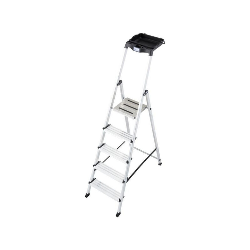 Drabina aluminiowa jednostronna Krause SECURY MultiGrip 1x5 z półką