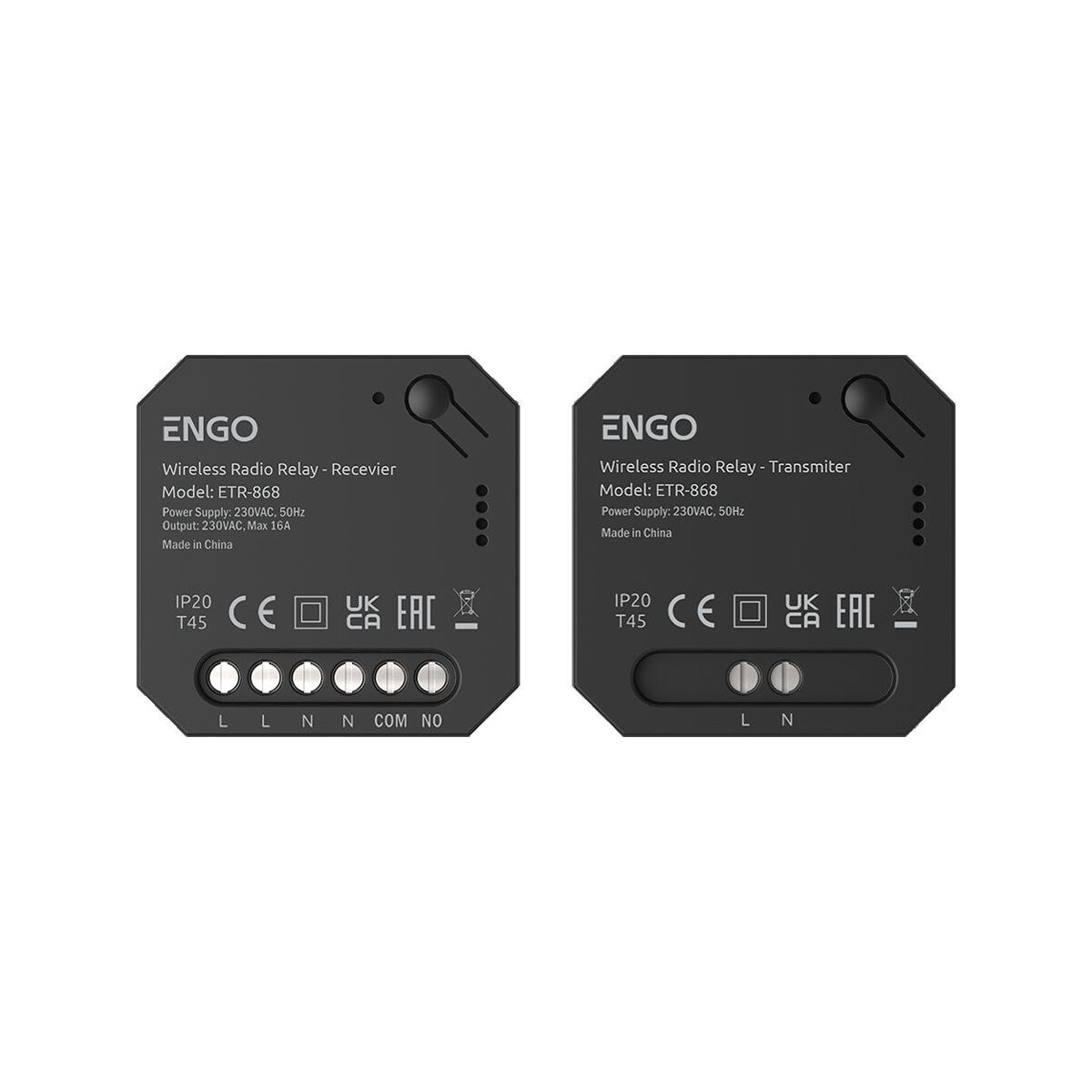 ENGO Controls ETR-868 - Przekaźnik bezprzewodowy EngoLink, sterowany radiowo, 868Mhz, 230V