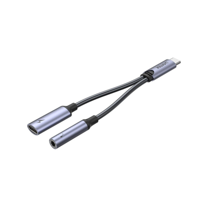 Unitek Adapter USB-C na minijack 3,5mm i USB-C 60W