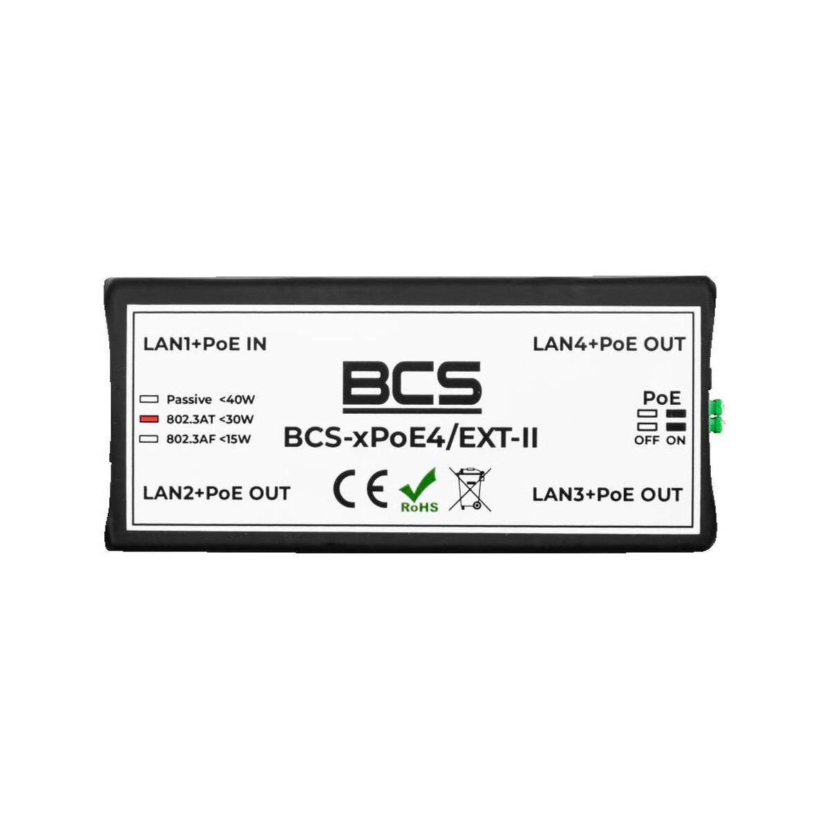 Niezarządzalny extender sieciowy PoE BCS POWER BCS-xPoE4/EXT-II