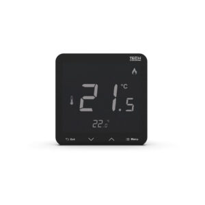 Bezprzewodowy regulator pokojowy czarny R-8S PLUS Tech Sterowniki