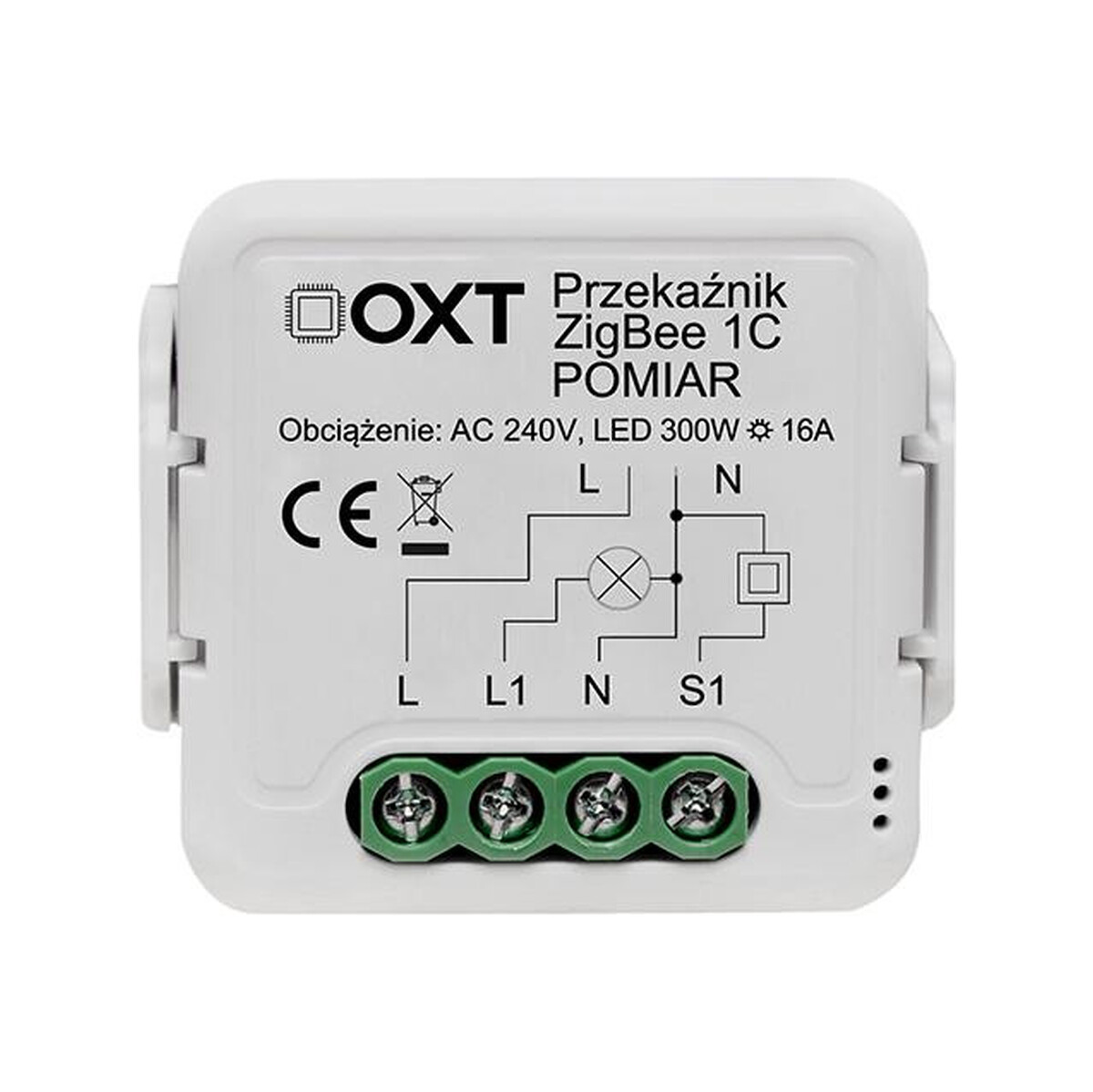 Moduł OXT przekaźnik 1 obw. pomiar 16A ZigBee TUYA T260P