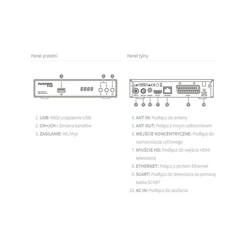 Dekoder DVB/T2 Ariva T45 HEVC/H.265