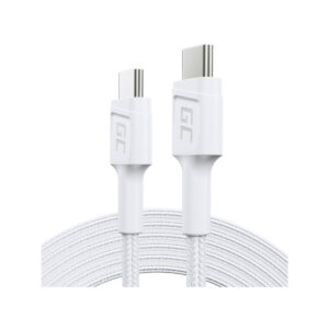 KABEL USB-C / USB-C Green Cell POWERSTREAM 200cm BIAŁY PD 60W ULTRA CHARGE QUICK CHARGE 3.0 KABGC29W