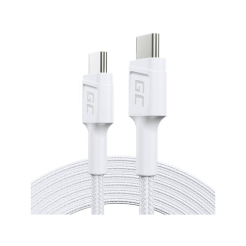 KABEL USB-C / USB-C Green Cell POWERSTREAM 200cm BIAŁY PD 60W ULTRA CHARGE QUICK CHARGE 3.0 KABGC29W
