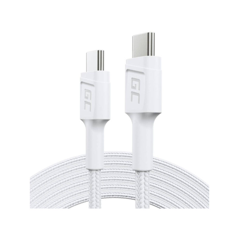 KABEL USB-C / USB-C Green Cell POWERSTREAM 200cm BIAŁY PD 60W ULTRA CHARGE QUICK CHARGE 3.0 KABGC29W