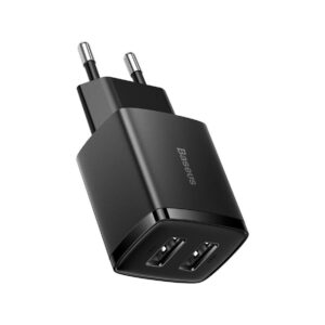 ŁADOWARKA SIECIOWA Baseus Compact Charger CCXJ010201 10.5W 2x USB-A CZARNA