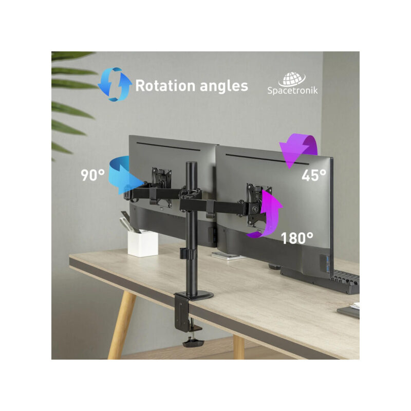 Uchwyt biurkowy przegubowy na 2 monitory Spacetronik SPA-120