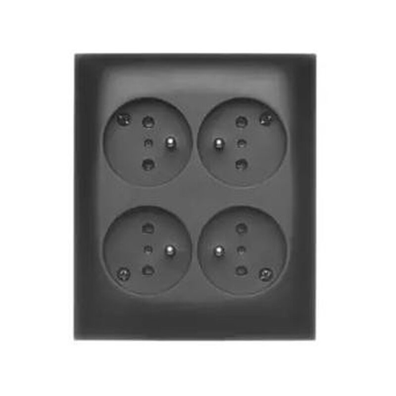 Kontakt Simon Aquaclick Czarny Gniazdo Natynkowe 4XZ/U IP20 ACGZN4/49
