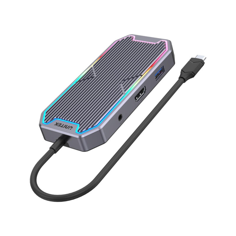 Unitek Hub USB-C HDMI RJ45 3,5mm audio 100W 10Gbps D1029A