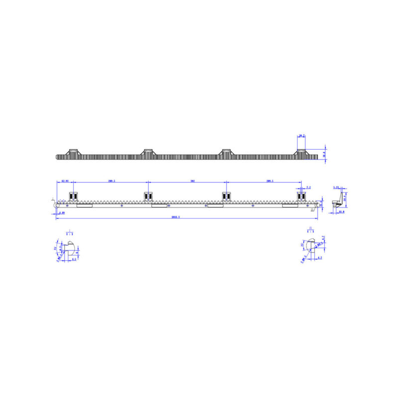 Listwa zębata PSG 60.056 do 600kg - 18/1010 mm - nylonowa