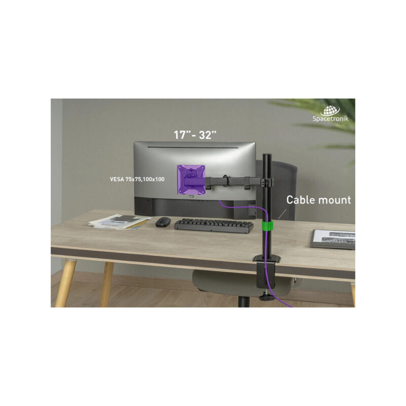 Uchwyt biurkowy przegubowy na 1 monitor Spacetronik SPA-112