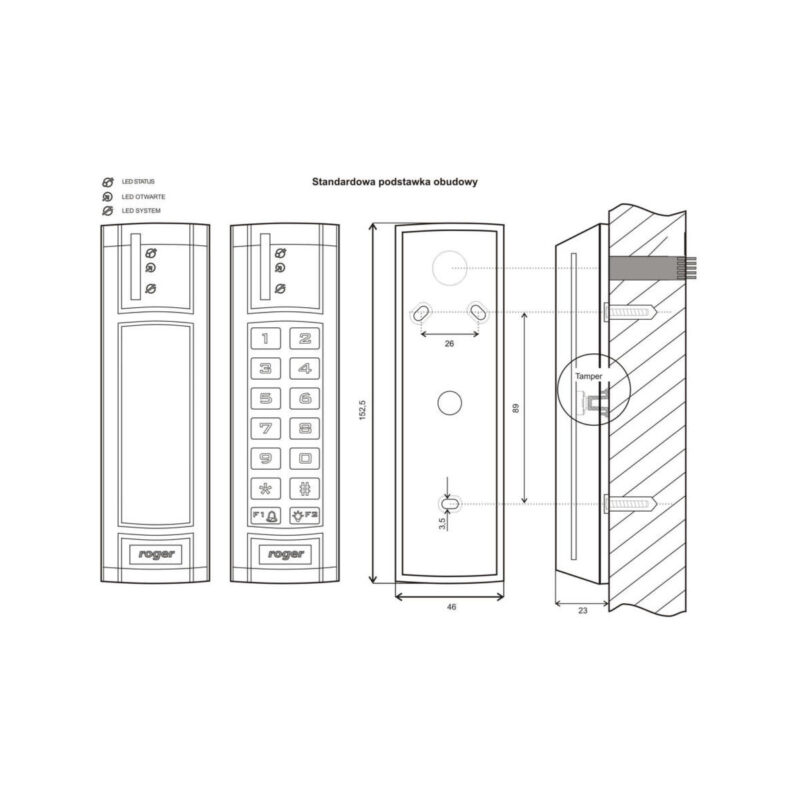ROGER_PRT12EM_3 Czytnik zbliżeniowy ROGER PRT12EM