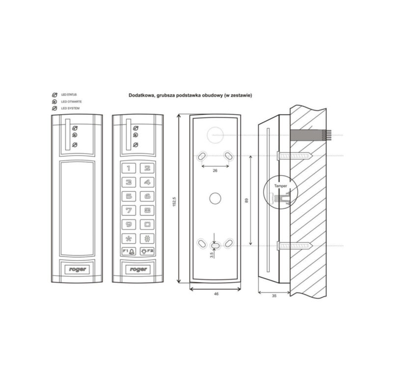 ROGER_PRT12EM_4 Czytnik zbliżeniowy ROGER PRT12EM