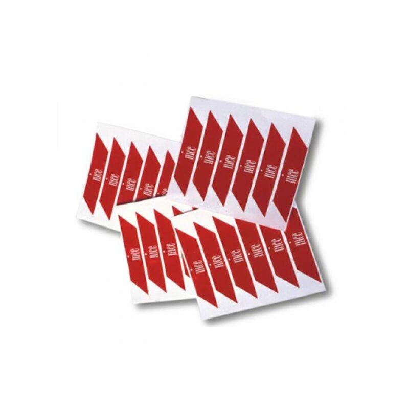 WA10mini Nalepki ostrzegawcze na ramię szlabanu Nice WA10 - (24 sztuki)