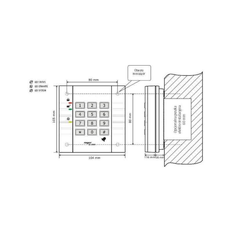 ZAMEK_SZYFROWY_ROGER_SL2000B_3 Zamek szyfrowy ROGER SL2000B