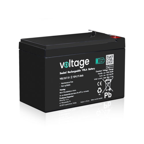 a0f533d20c6212384fa8e5925dcbe2e4_original Akumulator AGM Voltage Long Life 12V 7Ah VEL12-7.0 (Żywotność 15 lat)