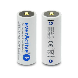 Akumulator 26650 Li-Ion 3,7V everActive 5200mAh micro USB (1 szt.) z zabezpieczeniem