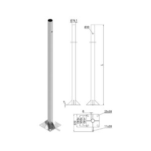 Słup ATS SKAMP2/5 pod montaż kamer CCTV