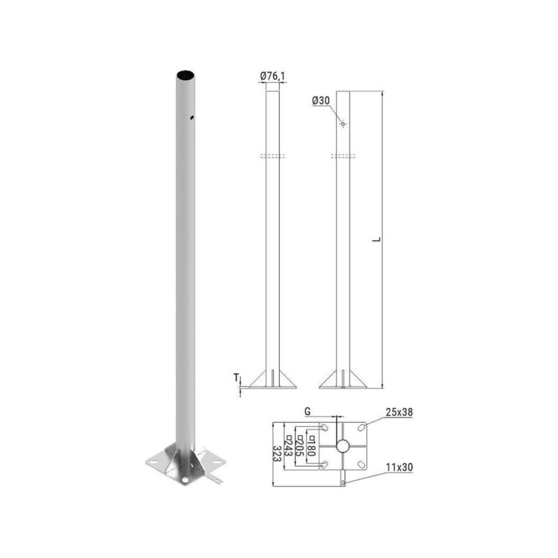 Słup ATS SKAMP2/5 pod montaż kamer CCTV