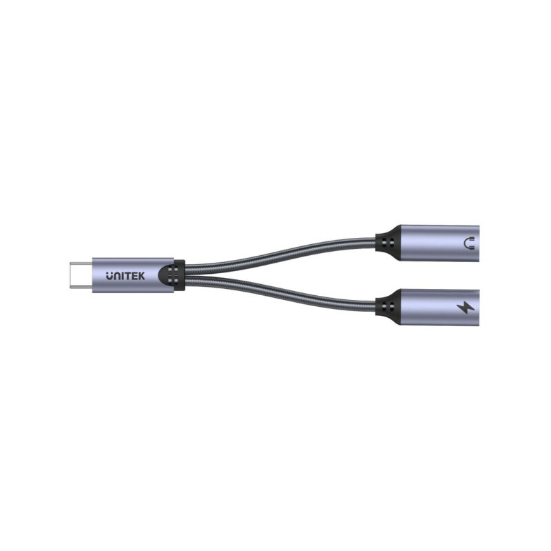 Unitek Adapter USB-C na 2 x port USB-C audio i 18W