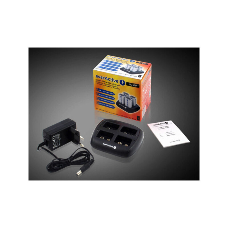 Ładowarka do akumulatorków 6F22 / HR22 / 9V everActive NC-109
