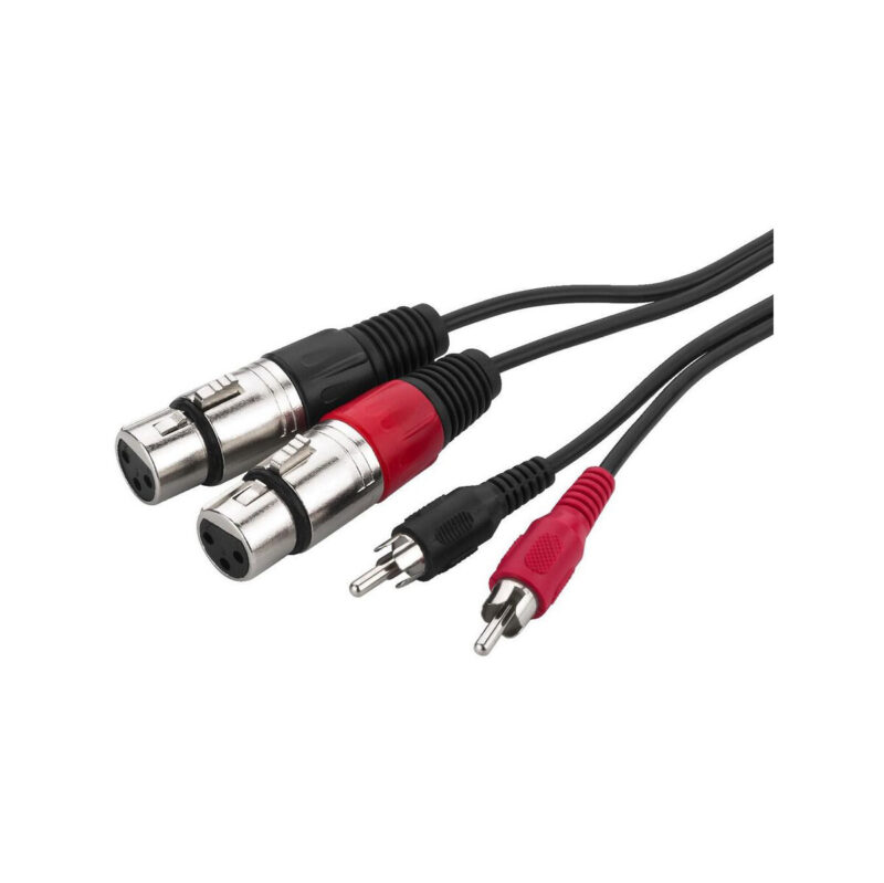 Kabel połączeniowy audio 2 x wtyk RCA na 2 x gniazdo XLR MCA-127J 1m
