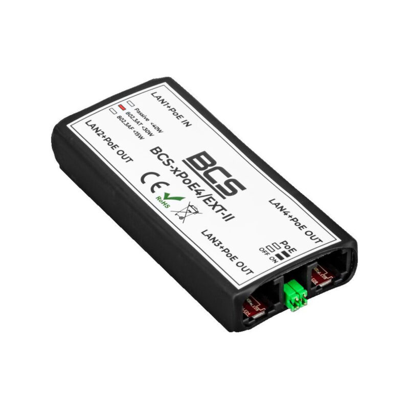 Niezarządzalny extender sieciowy PoE BCS POWER BCS-xPoE4/EXT-II