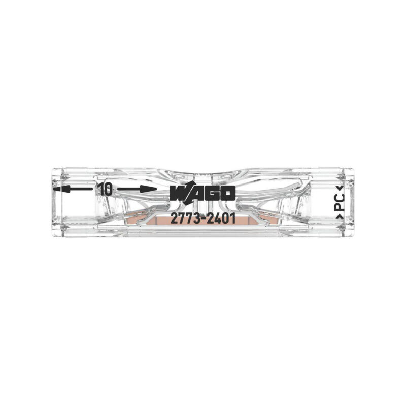 Szybkozłączka przelotowa uniwersalna LINKA/DRUT 2x 0,2-4mm2 WAGO 2773-2401 (Paczka 100szt.)