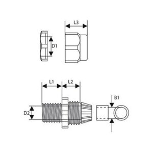Dławica kablowa z gwintem PG-7 jasnoszary (1szt.)