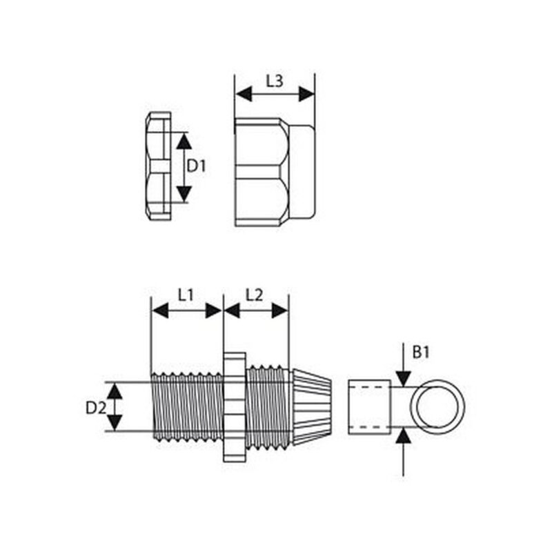 Dławica kablowa z gwintem PG-7 jasnoszary (1szt.)