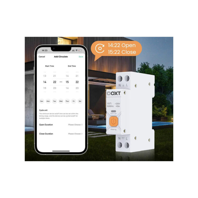 Inteligentny Sterownik OXT | 63A | Licznik | WiFi | Tuya T335