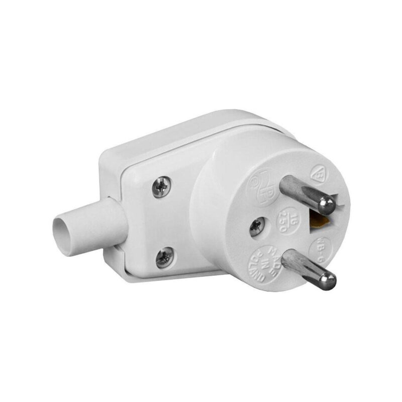 Wtyczka kątowa 220-01 16A 250V IP20 BIAŁA VIPLAST 220-01