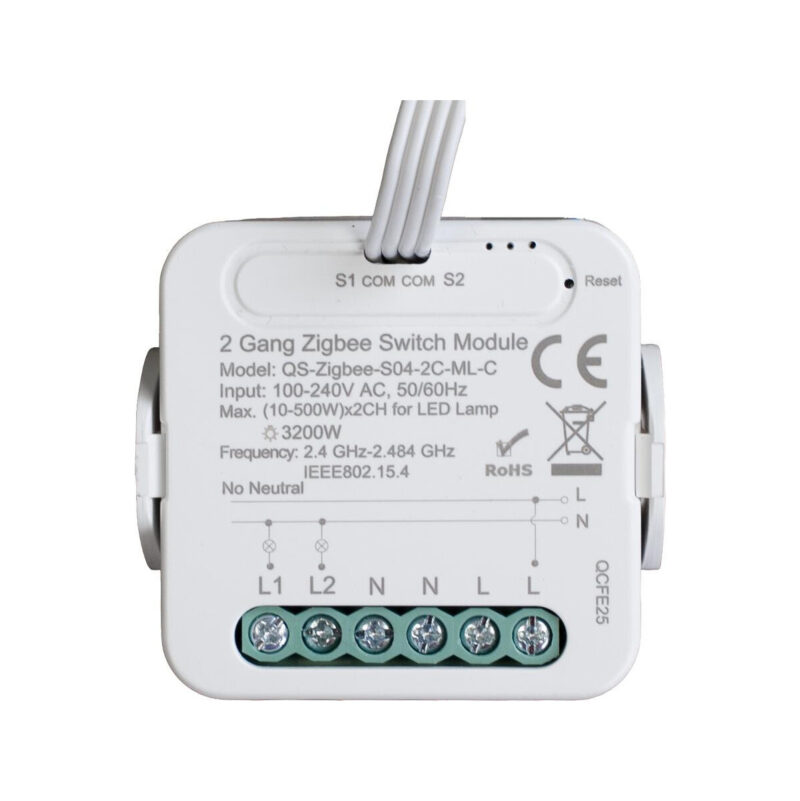 ENGO Controls EL2-WN - Sterownik do oświetlenia, podwójny, 230V bez przewodu neutralnego