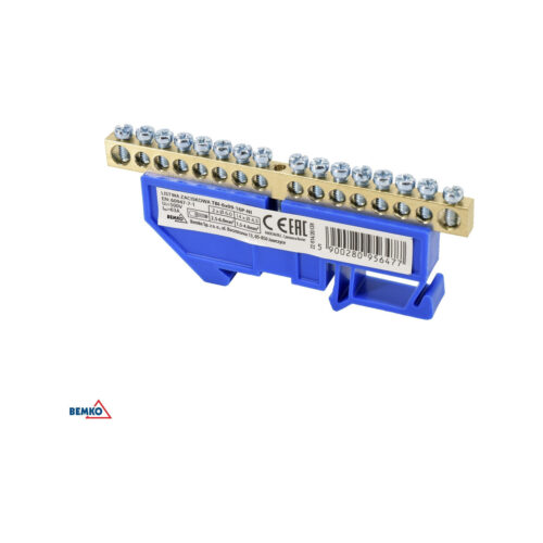 Listwa zaciskowa na sztynę 6x9 16-torowa zółta