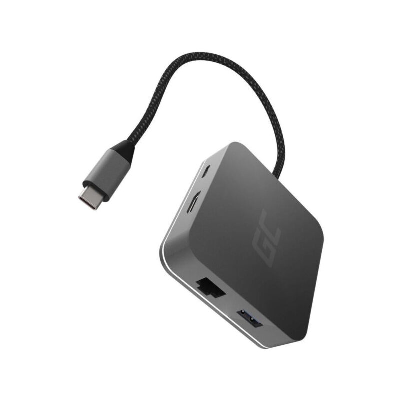 Hub USB 6w1 Green Cell USB-C AK61