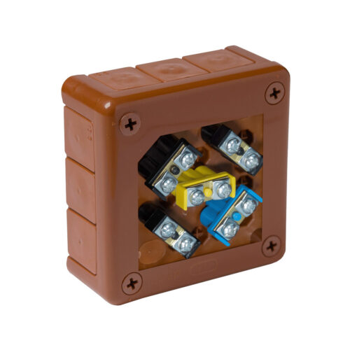 Puszka natynkowa z zaciskami 12 wlotów VIPLAST VP-41 BRĄZOWA IP55 98x98x42mm 041-52