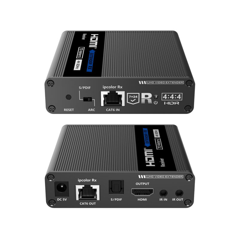 Konwerter HDMI na LAN KASKADA 4K Spacetronik IP SPH-676C - zestaw