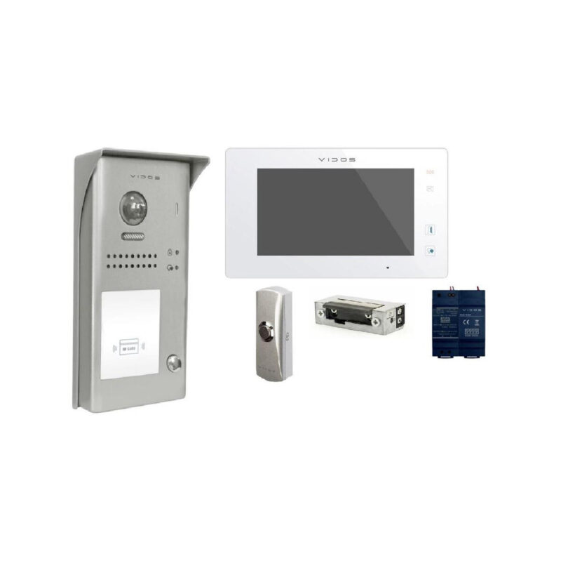 WIDEODOMOFON VIDOS DUO S1101A/M1021W-2 + PRZYCISK + ELEKTROZACZEP