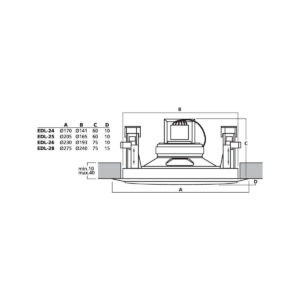 Głośnik sufitowy biały PA MONACOR EDL-26