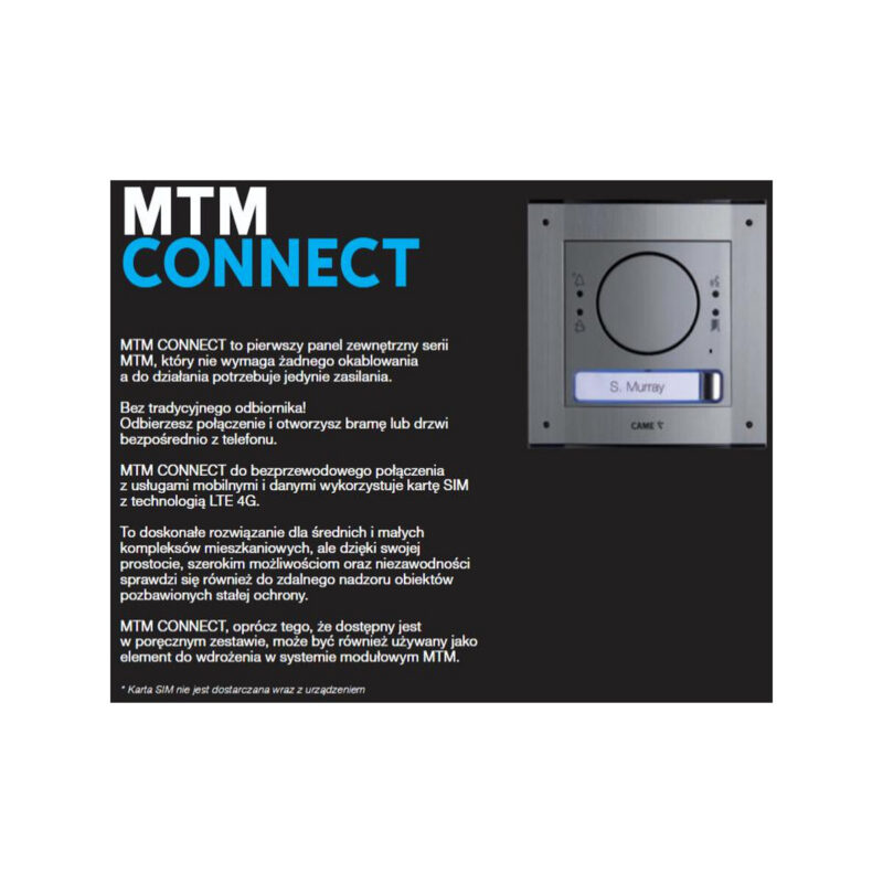 Domofon GSM MTMA/CONNECT CAME 8K40AD-001