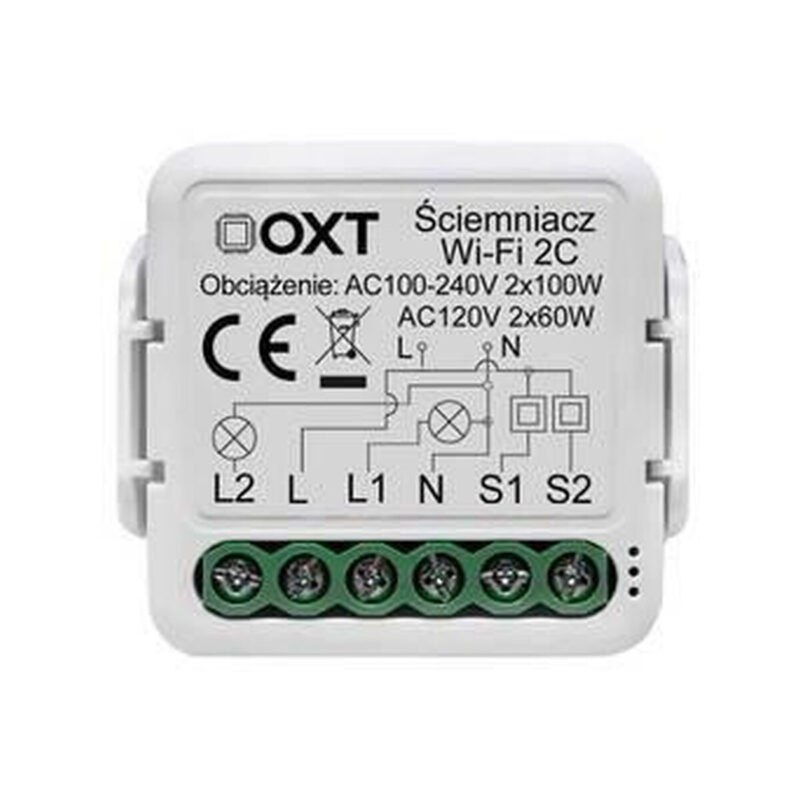 Moduł OXT mini ściemniacz 2 obwody WiFi TUYA T226